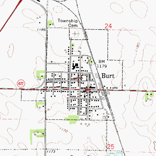 Topographic Map of United Methodist Church, IA