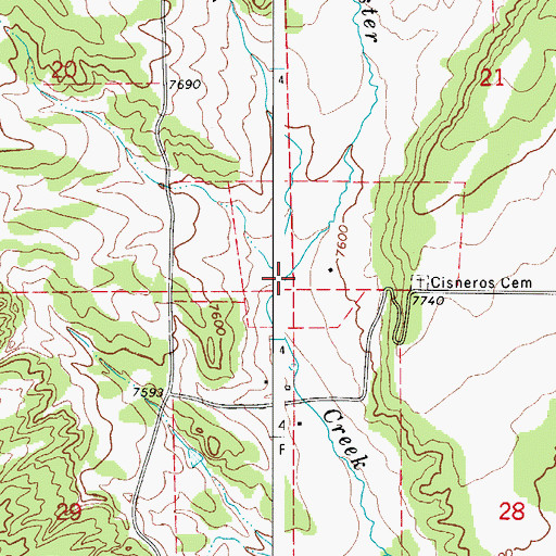 Topographic Map of Reveille Canyon, CO