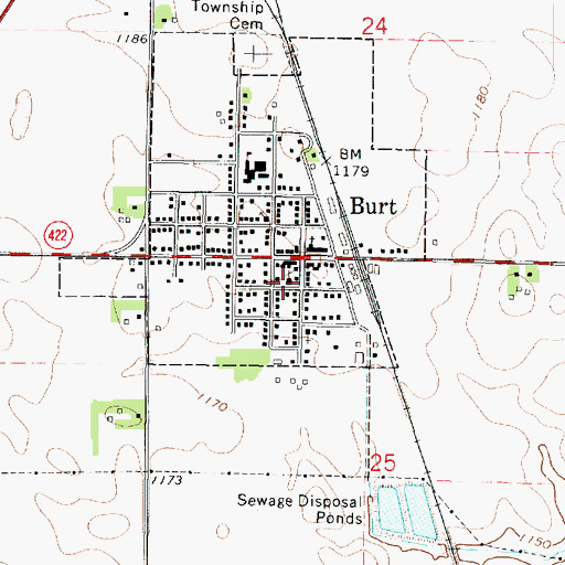Topographic Map of Presbyterian Church, IA