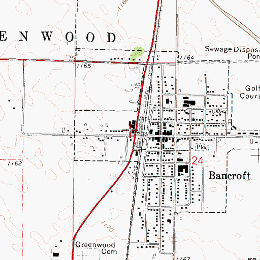 Topographic Map of Bancroft Public Library, IA