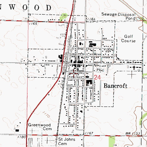 Topographic Map of First Baptist Church, IA