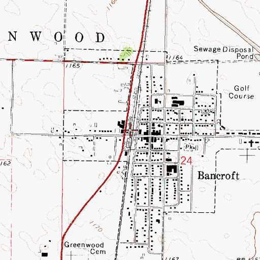 Topographic Map of Bancroft (historical), IA