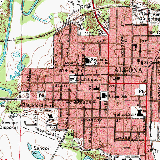 Topographic Map of North Iowa Oral Surgery Associates, IA