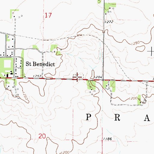 Topographic Map of Saint Benedict Catholic Cemetery, IA