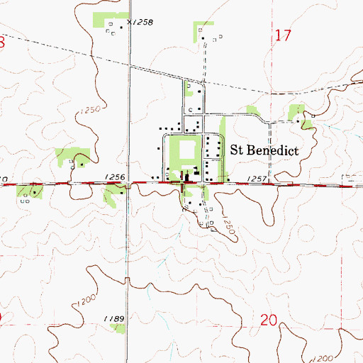 Topographic Map of Saint Benedicts Church, IA