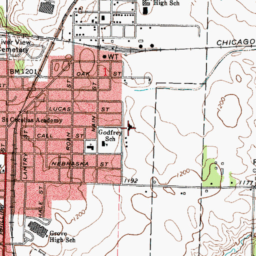 Topographic Map of First Lutheran Church, IA