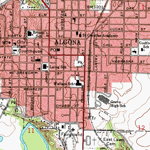 Topographic Map of Faith Assembly of God Church, IA