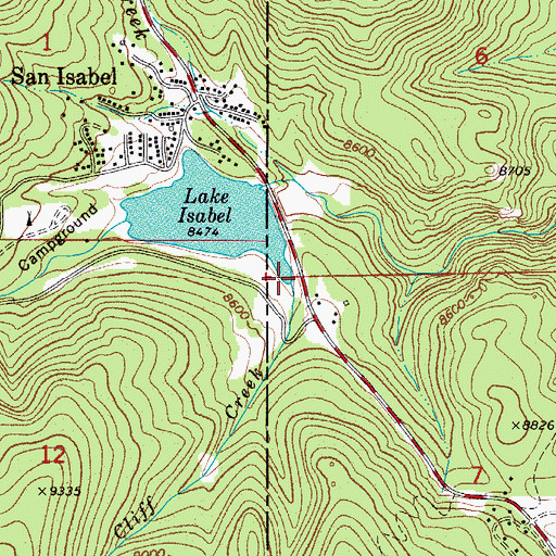 Topographic Map of Cliff Creek, CO