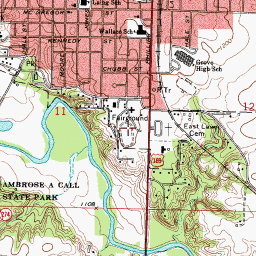 Topographic Map of Kossuth County Fairgrounds, IA