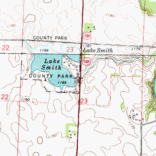 Topographic Map of Smith Lake Park, IA