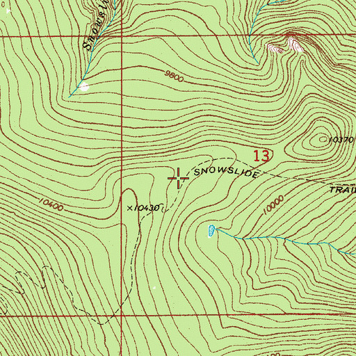 Topographic Map of Snowslide Trail, CO
