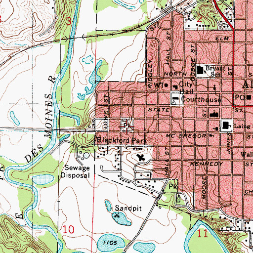 Topographic Map of Maple Park, IA