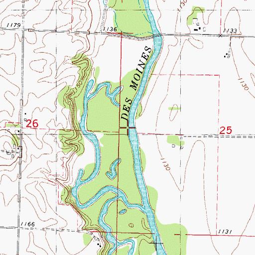 Topographic Map of Schlensig Wildlife Area, IA