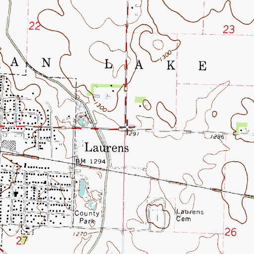 Topographic Map of Northwest Recreational Park, IA