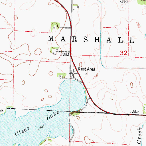 Topographic Map of West Roadside Park, IA