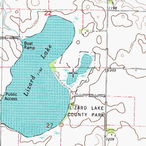 Topographic Map of Lizard Lake Access, IA