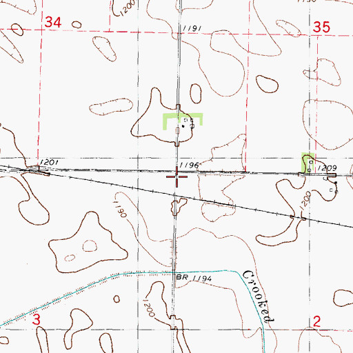 Topographic Map of Tiernan Homestead Natural Area, IA