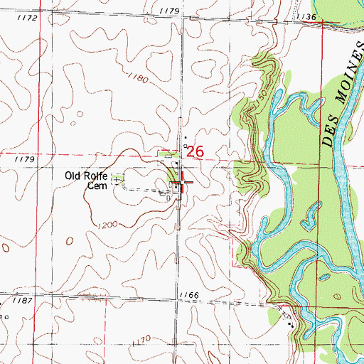 Topographic Map of Parvin Post Office (historical), IA
