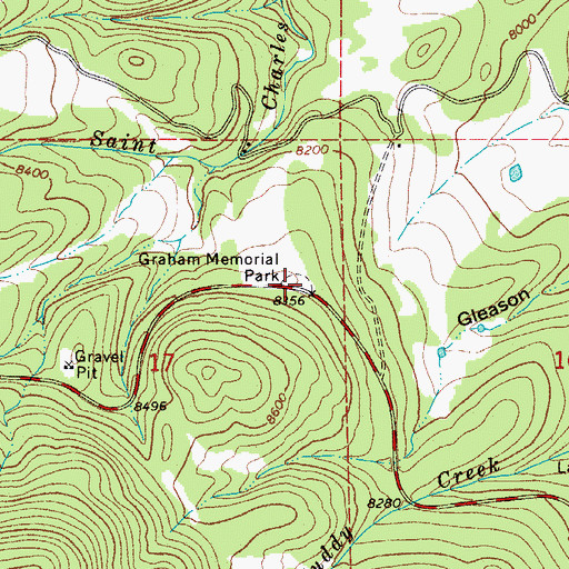 Topographic Map of Graham Memorial Park, CO