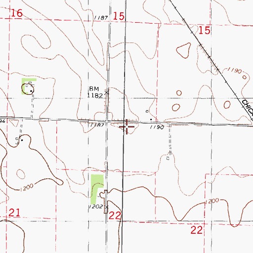 Topographic Map of Ben Lomond Post Office (historical), IA