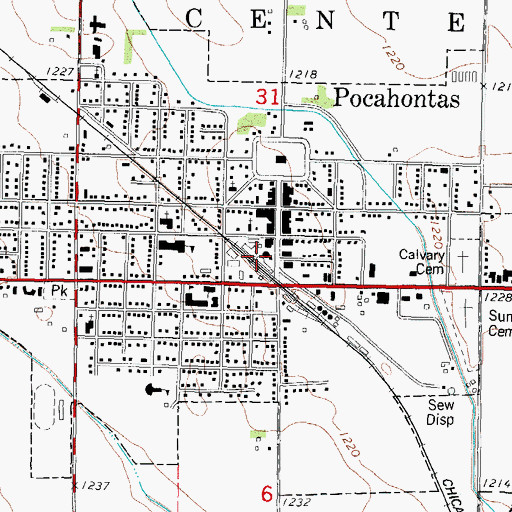 Topographic Map of Pro Cooperative Company Elevator, IA