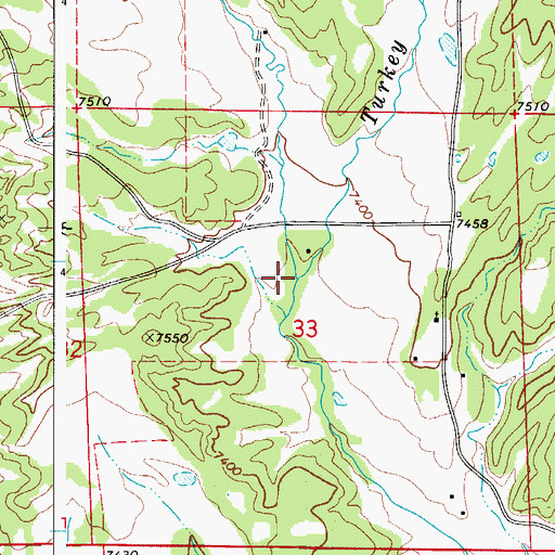 Topographic Map of Custer Creek, CO