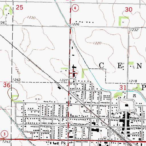 Topographic Map of Pocahontas Community Hospital, IA