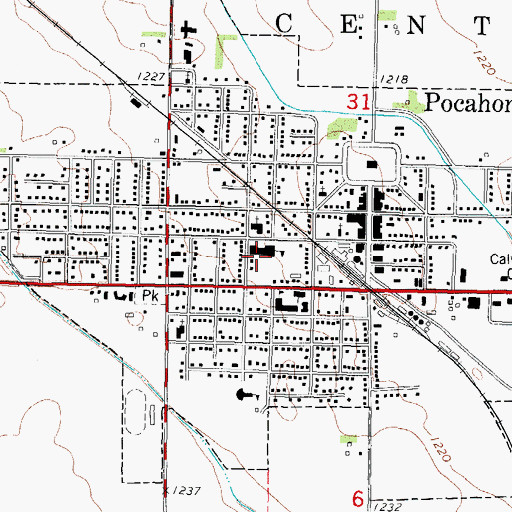 Topographic Map of Pocahontas Area Community Middle / High School, IA