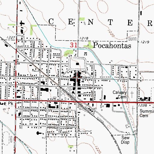 Topographic Map of Heritage Park, IA