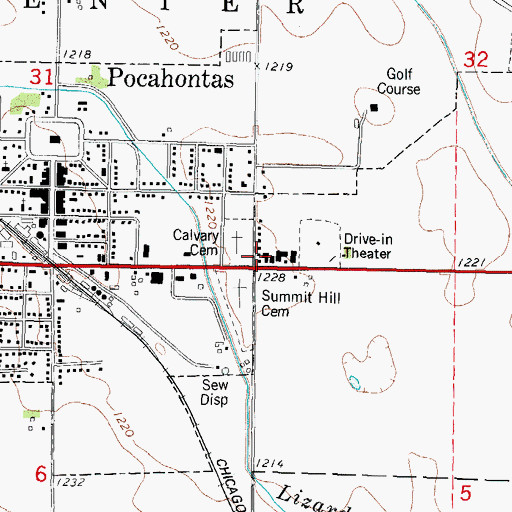 Topographic Map of Pocahontas Statue, IA