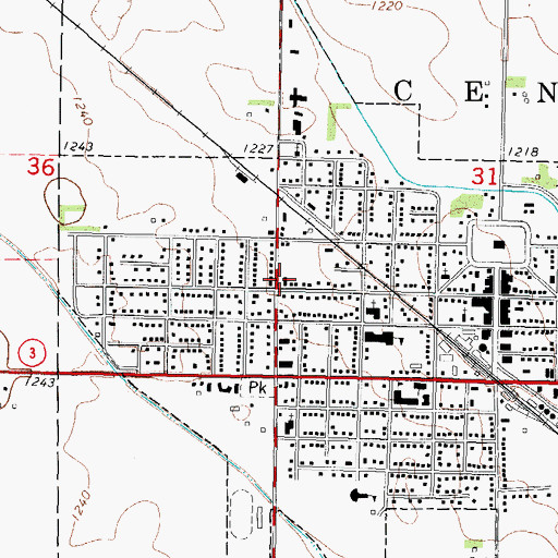 Topographic Map of Pocahontas Fire Department, IA