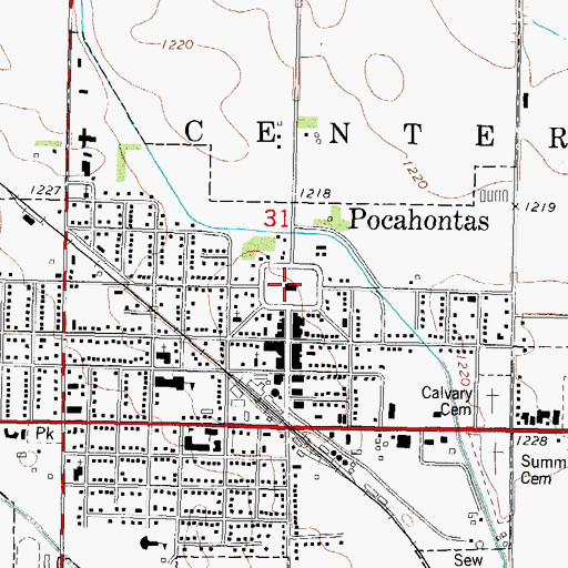 Topographic Map of Pocahontas County Courthouse, IA