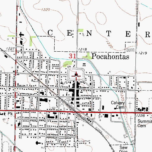 Topographic Map of Courthouse Square, IA