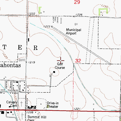 Topographic Map of Pocahontas Golf Club, IA
