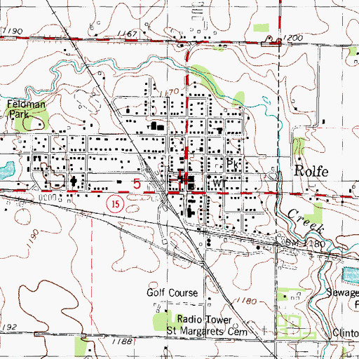 Topographic Map of Rolfe Medical Surgical Clinic, IA