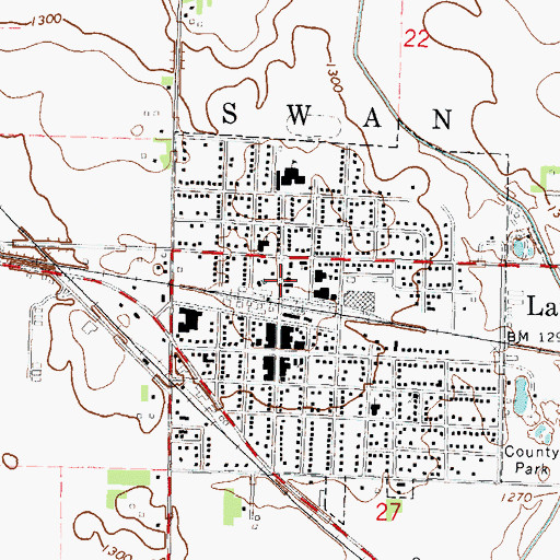 Topographic Map of Laurens City Town Hall, IA