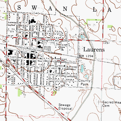 Topographic Map of Laurens Medical Clinic, IA