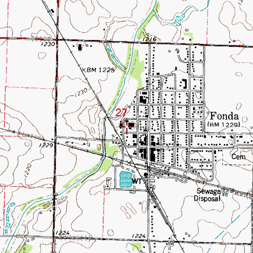 Topographic Map of Newell Fonda Community School, IA