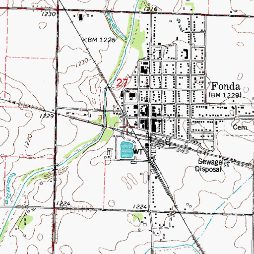 Topographic Map of Fonda, IA
