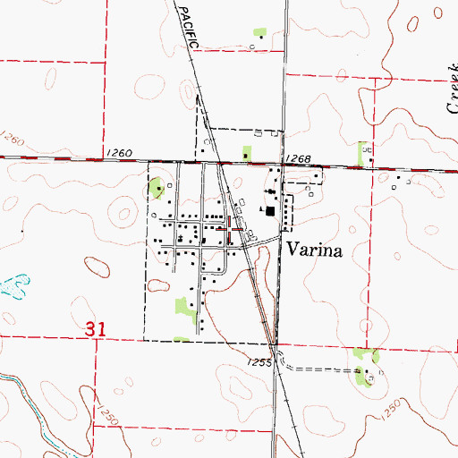 Topographic Map of Varina (historical), IA