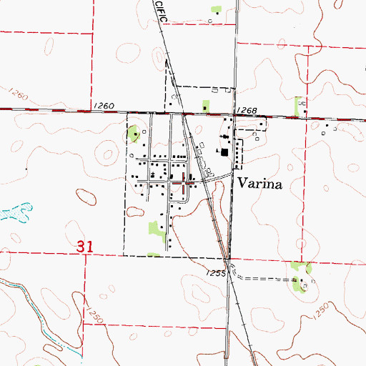 Topographic Map of Varina Post Office, IA
