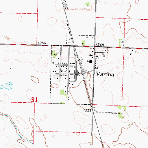 Topographic Map of Varina Public Library, IA