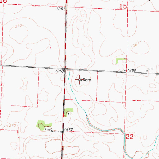 Topographic Map of Elfsborg - Dover Township Cemetery, IA