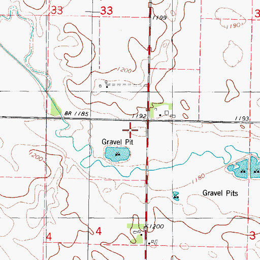 Topographic Map of Meredith Park, IA