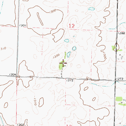 Topographic Map of Sherlock Post Office (historical), IA