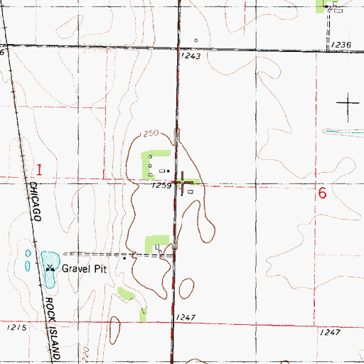 Topographic Map of Ellenton Post Office (historical), IA