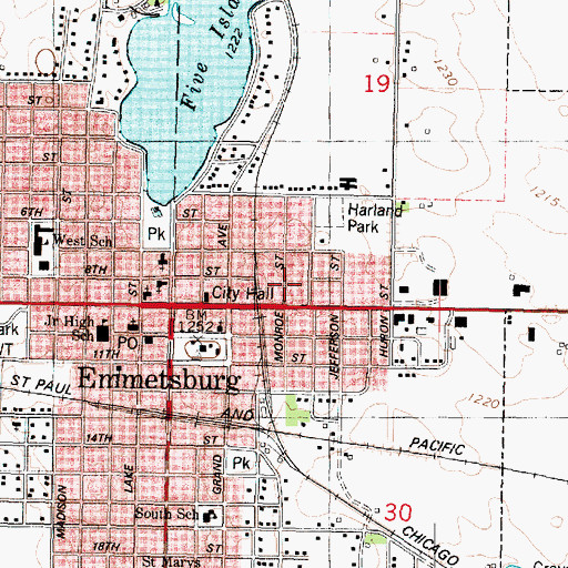 Topographic Map of Palo Alto County Historical Museum, IA