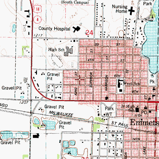 Topographic Map of Main Street Mall, IA