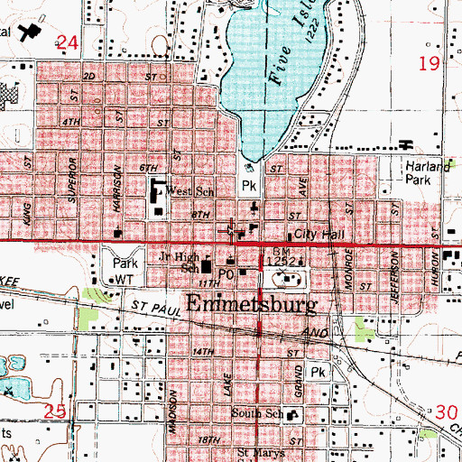 Topographic Map of Emmetsburg Chiropractic Clinic, IA