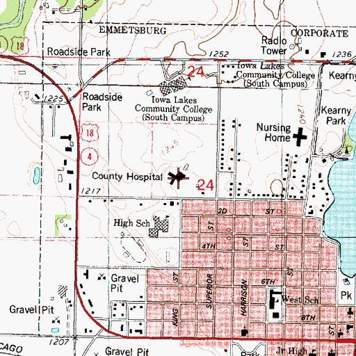 Topographic Map of Parc Hall, IA
